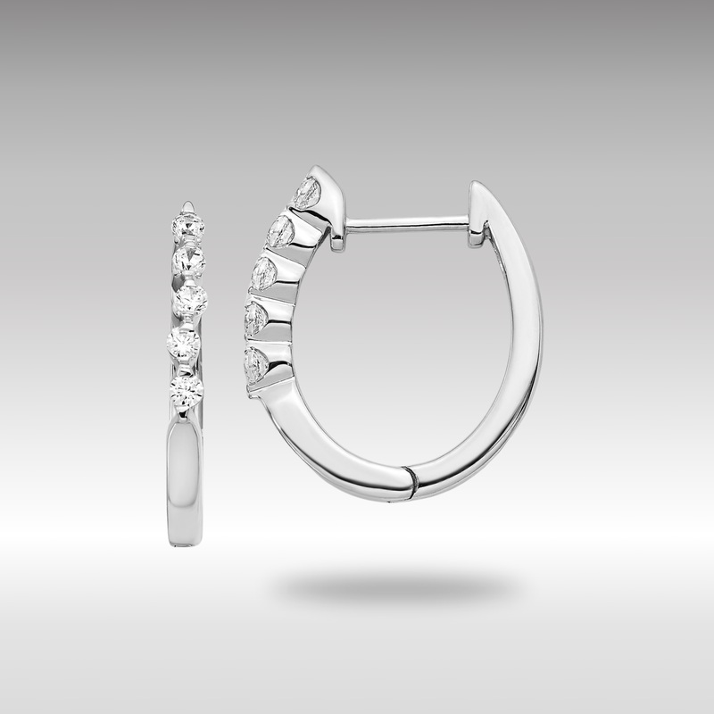 White Gold Diamond Hinged Hoop Earrings – Model EM5402-025-WA