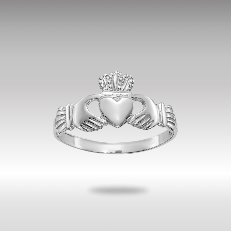 White Gold Ladies Claddagh Ring Model-D3107