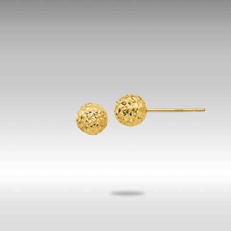 Gold Diamond Cut Ball Post Earrings – Model TL907