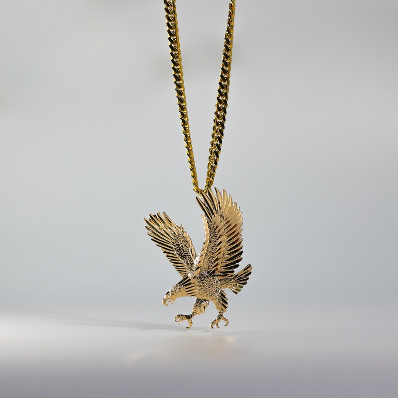 Gold Extra Large Eagle Chain Slide Pendant – Model 1591