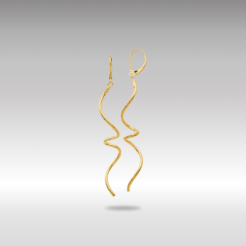 Gold Leslie’s 14K Polished Twisted Leverback Earrings Model-LE1686