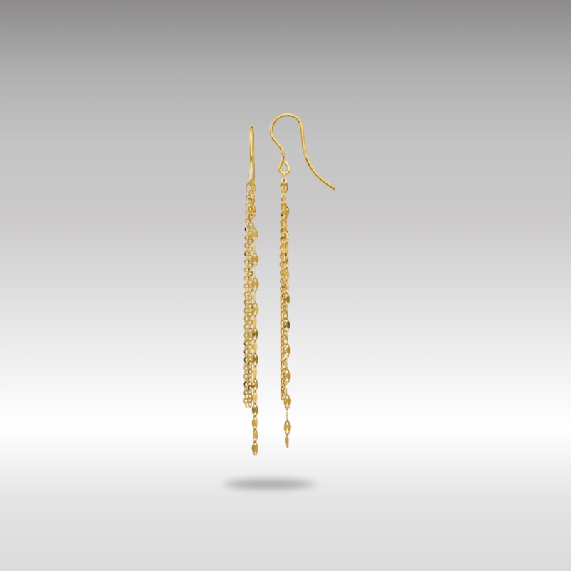 Gold Leslie’s Polished Tassel Dangle Shephard Hook Earrings Model-LE1718