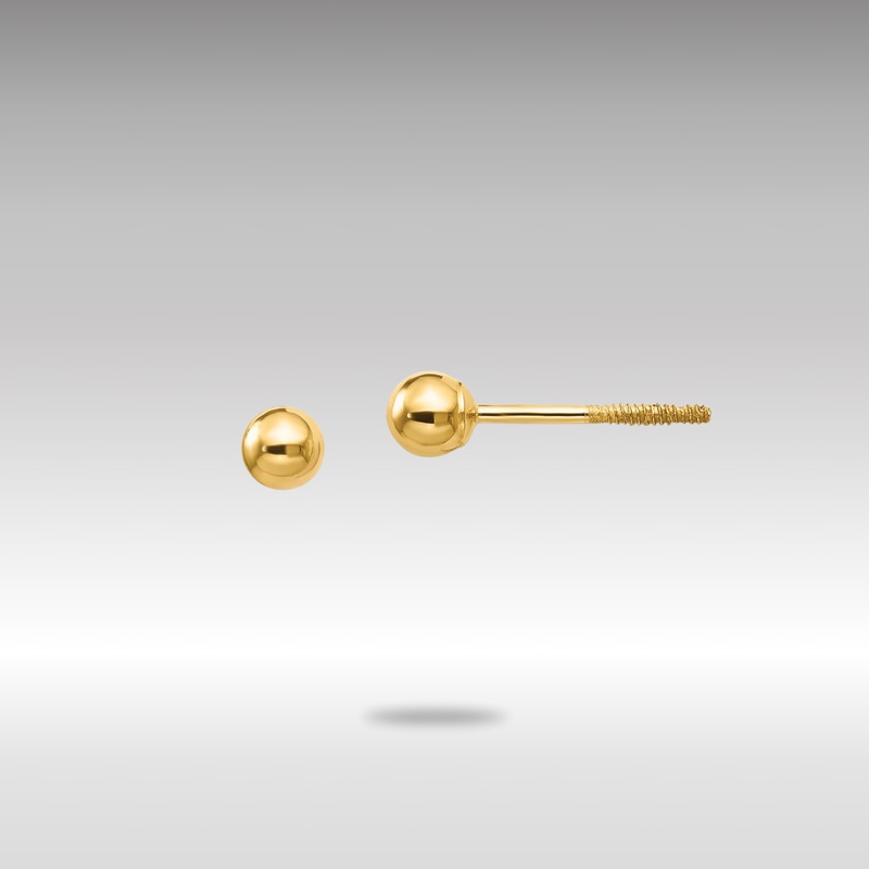 Gold Madi K Polished 3mm Ball Screwback Earrings – Model SE259