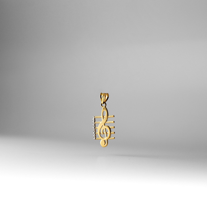 Gold Music Note Pendant – Model PT2553