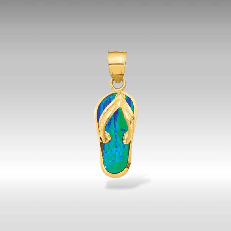 Gold Polished 3D Flip Flop Pendant