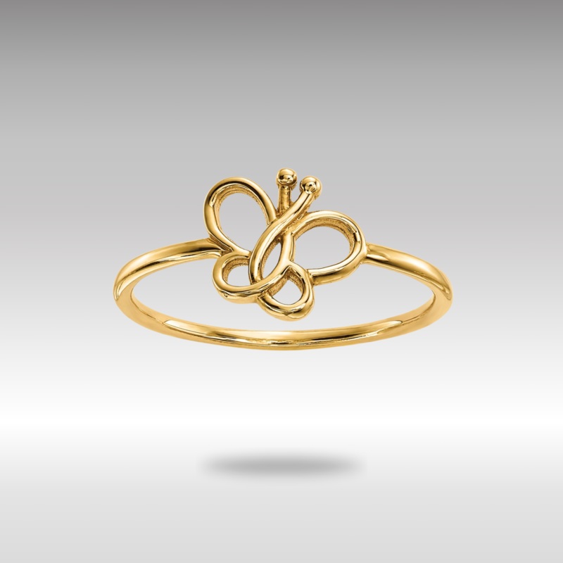 Gold Polished Butterfly Ring Model-R629