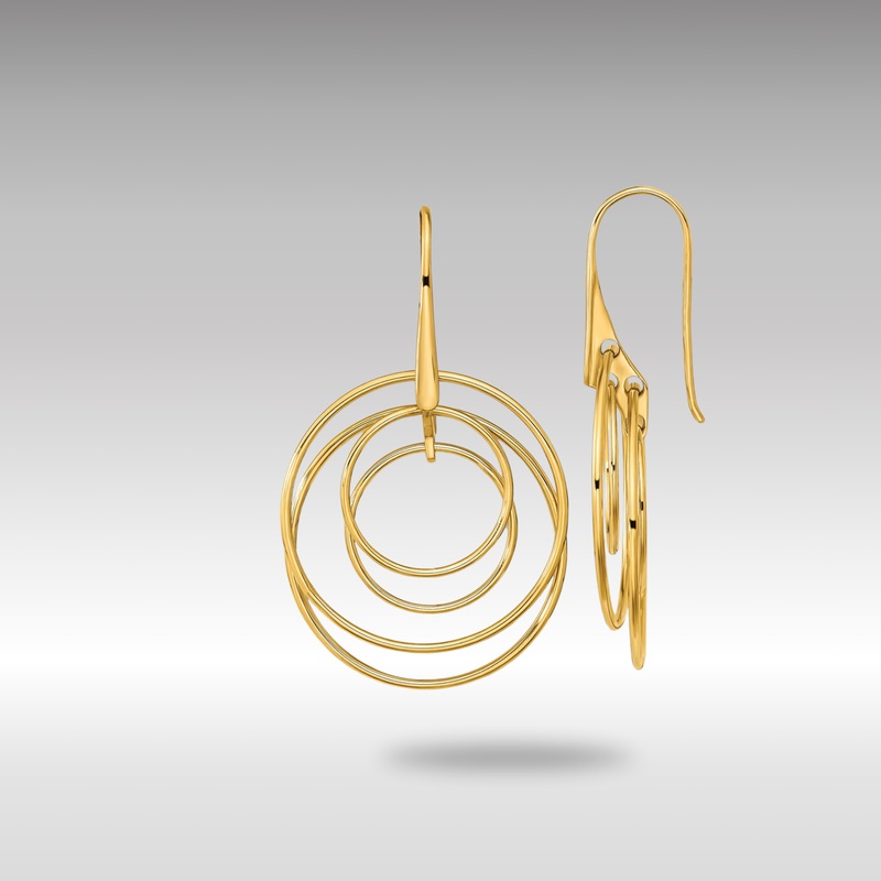Gold Polished Circles Dangle Earrings – Model TF2164