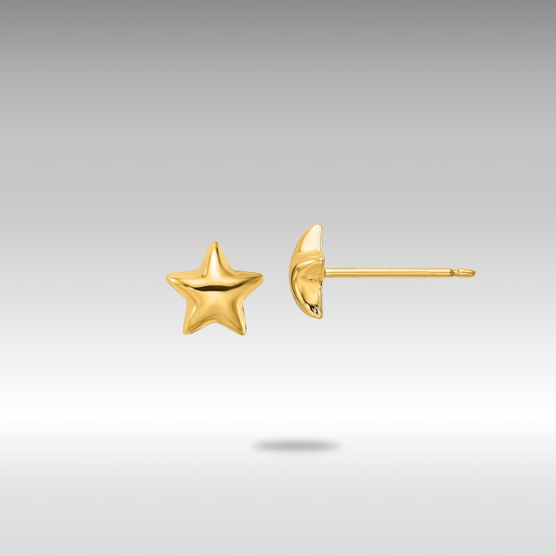 Gold Polished Star Post Earrings – Model YE2067