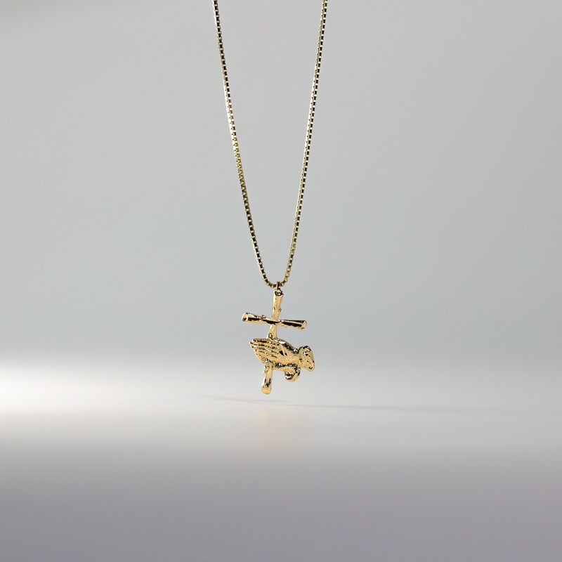 Gold Praying Hands with Cross Pendant – Model 1480