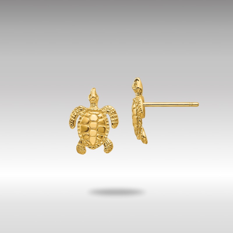 Gold Sea Turtle Post Earrings – Model TE627