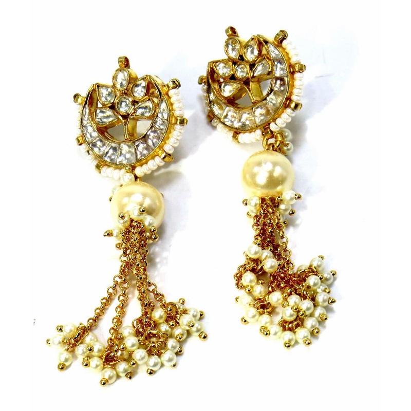 Jewelshingar Jewellery Gold Plated Diamond Earring For Women ( 61127ACE )