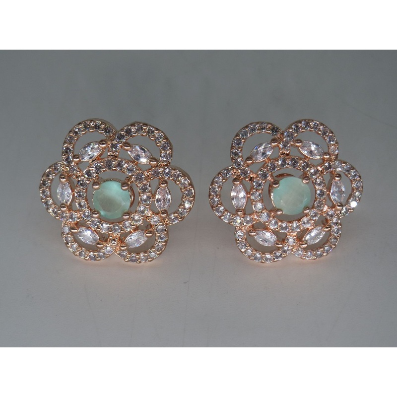 Jewelshingar Jewellery RoseGold Plated Diamond Earrings For Women ( 62566GJT )