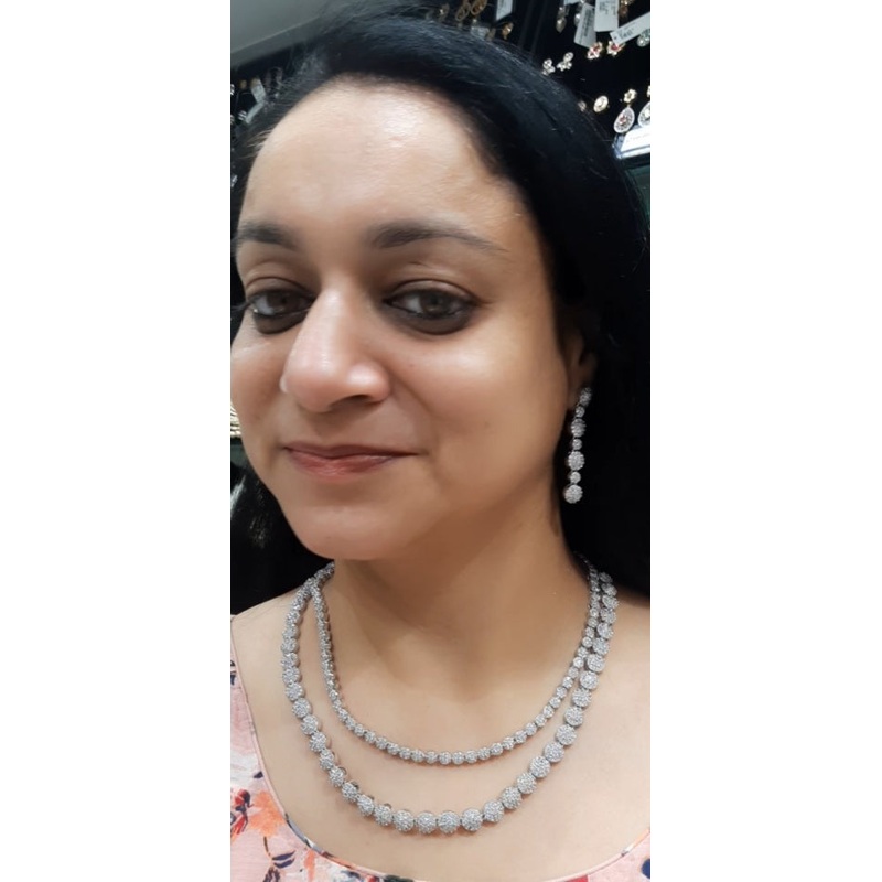 Jewelshingar necklace set in diamond look (93646NAD)