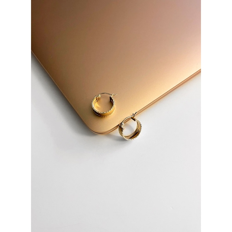 Thick Diamond-Cut Hoop Earrings – 5 MM Thickness