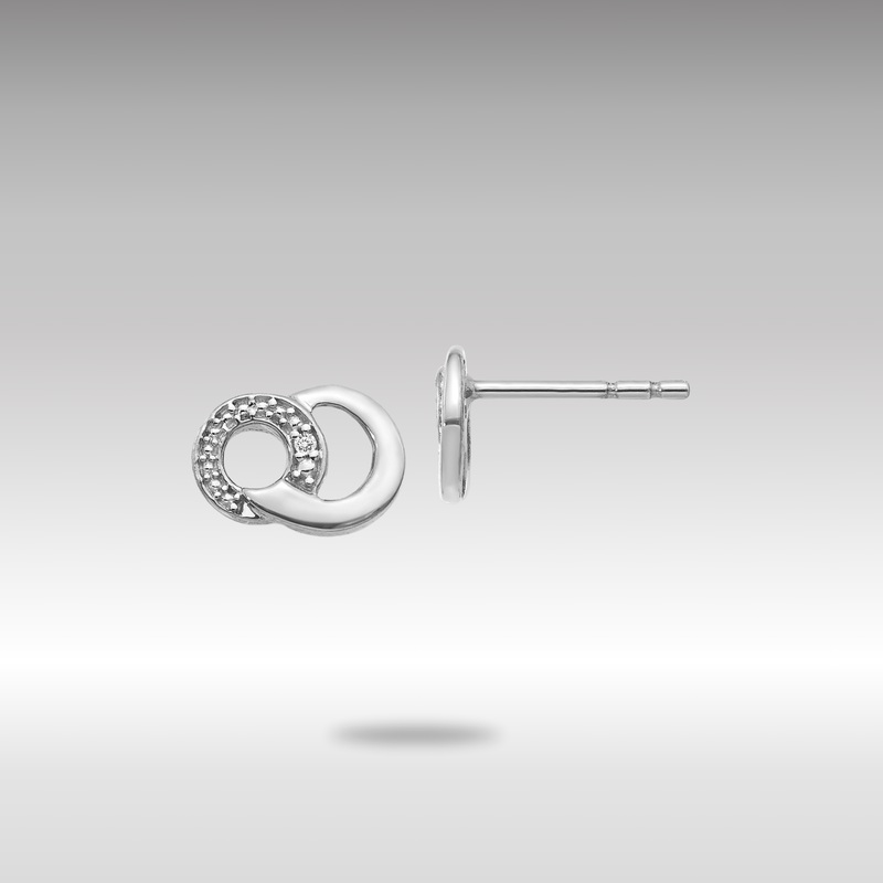 White Gold Diamond Circles Post Earrings – Model EM5501-001-WA