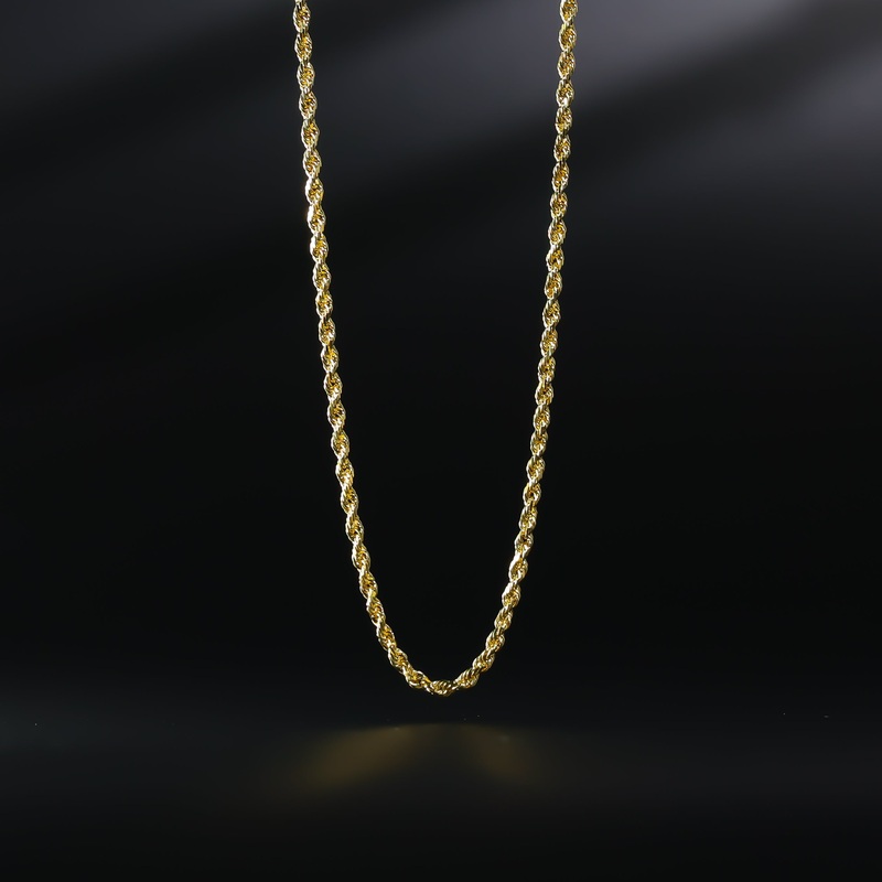 2.5mm Gold Diamond Cut Solid Rope Chain  – Model 0388
