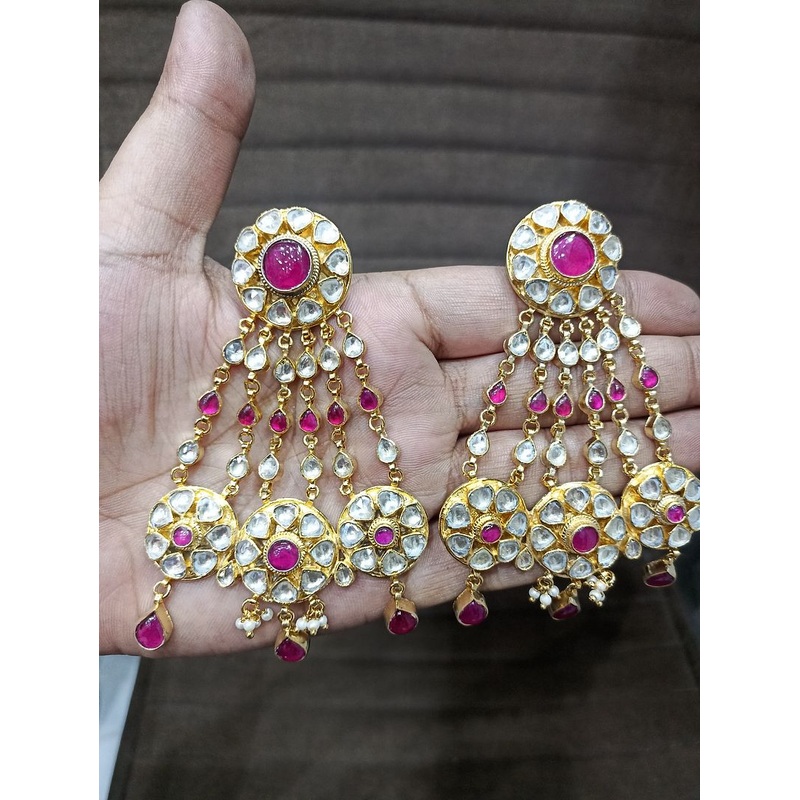 Fine Polki Kundan Earrings By  PKE80010