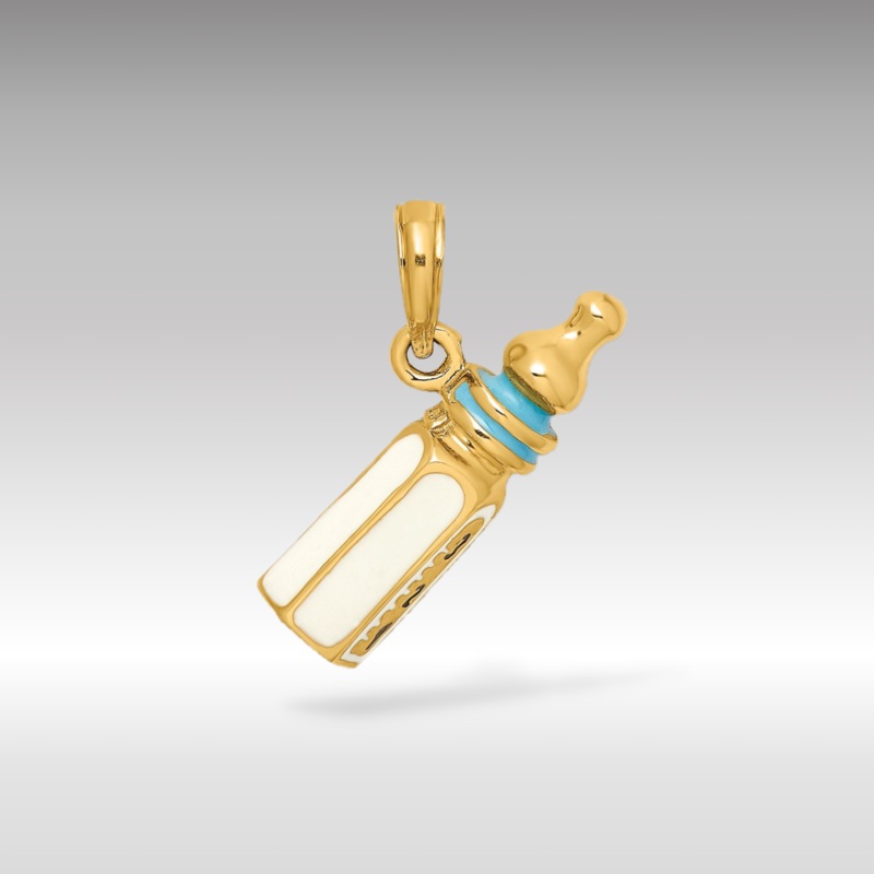 Gold 3D Baby Bottle Pendant