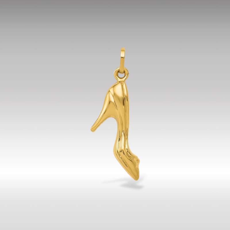 Gold 3D High Heel Shoe Pendant