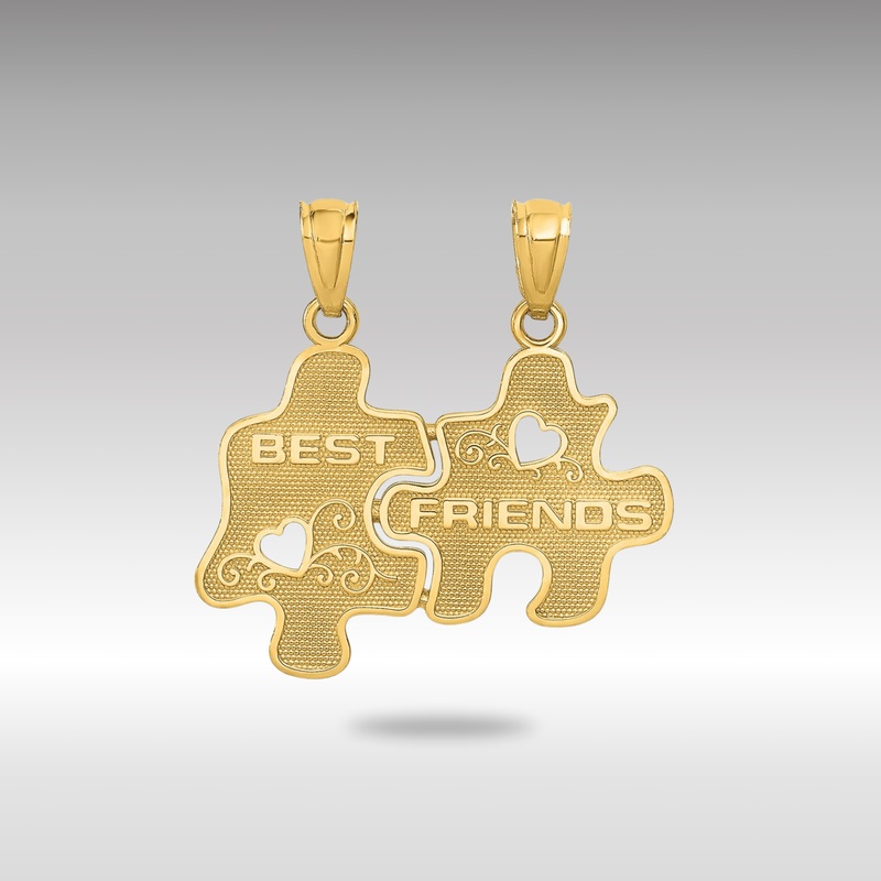 Gold BEST FRIENDS Puzzle Pieces Break-apart Pendant – Model C3026