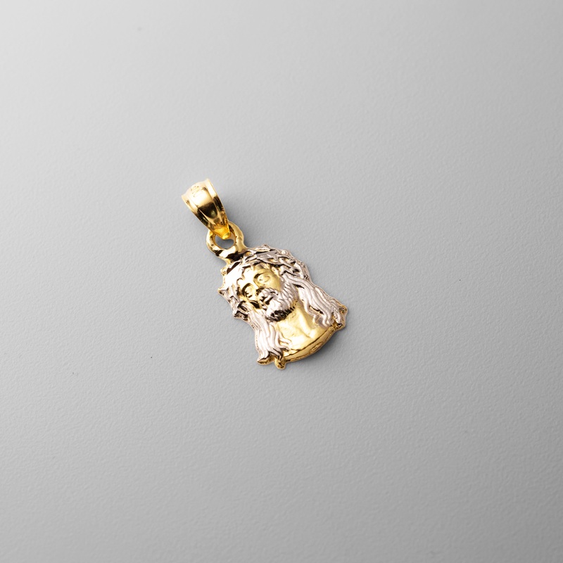 Gold Dainty Jesus Head Pendant