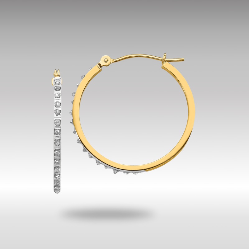 Gold Diamond Fascination Round Hinged Hoop Earrings – Model DF149