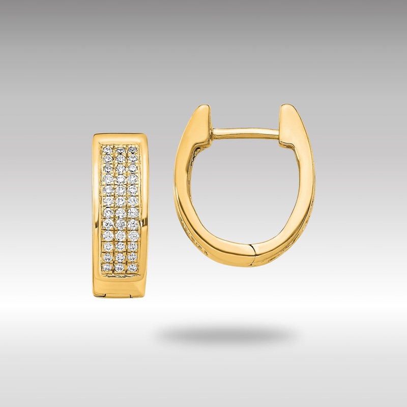 Gold Diamond Small Hinged Oval Hoop Earrings – Model EM5378-025-YA