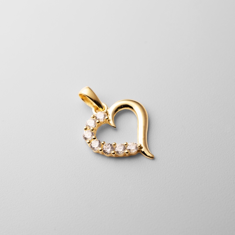 Gold Heart Of An Angel Pendant With Cubic Zirconia – Model 689