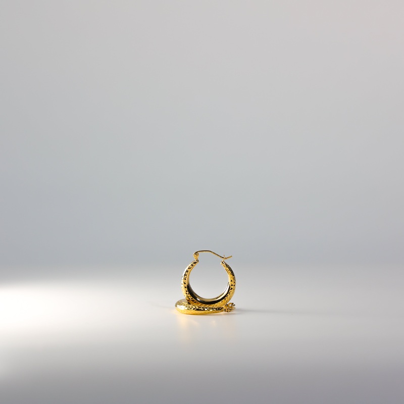 Gold Huggie Hoop Earrings 15MM Width – Model 12