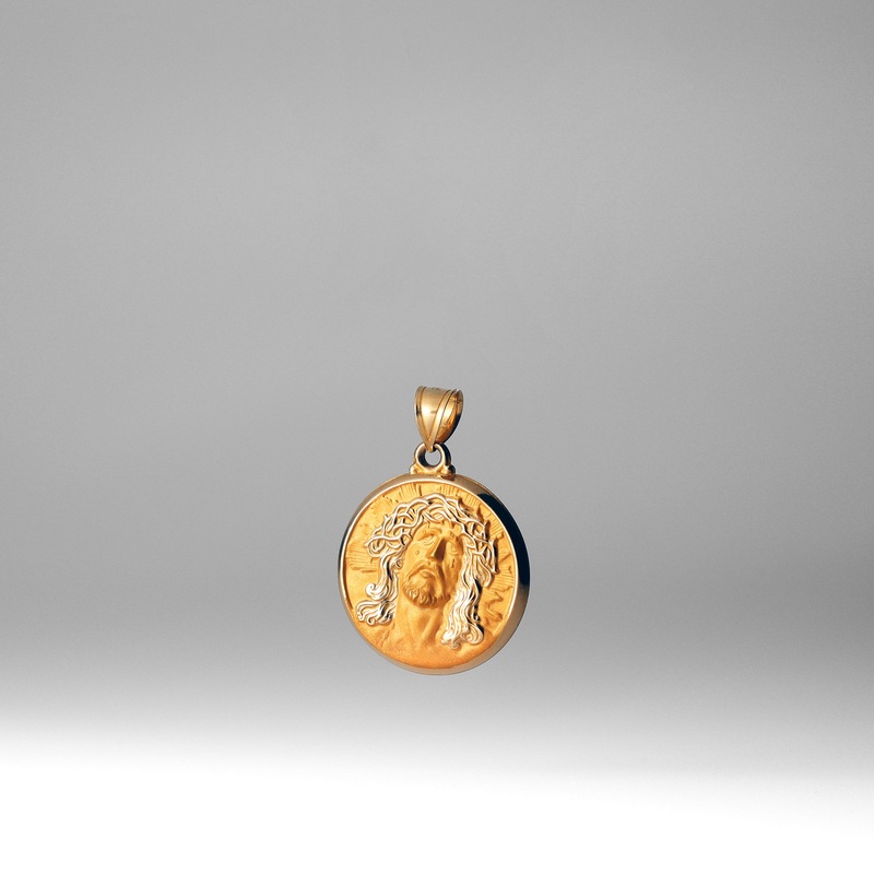 Gold Jesus Head Stamp Medal Pendant – Model XR1243