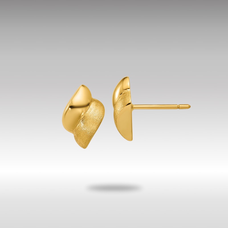 Gold Leslie’s 14K Polished and Brushed Fancy Post Earrings – Model LE2938