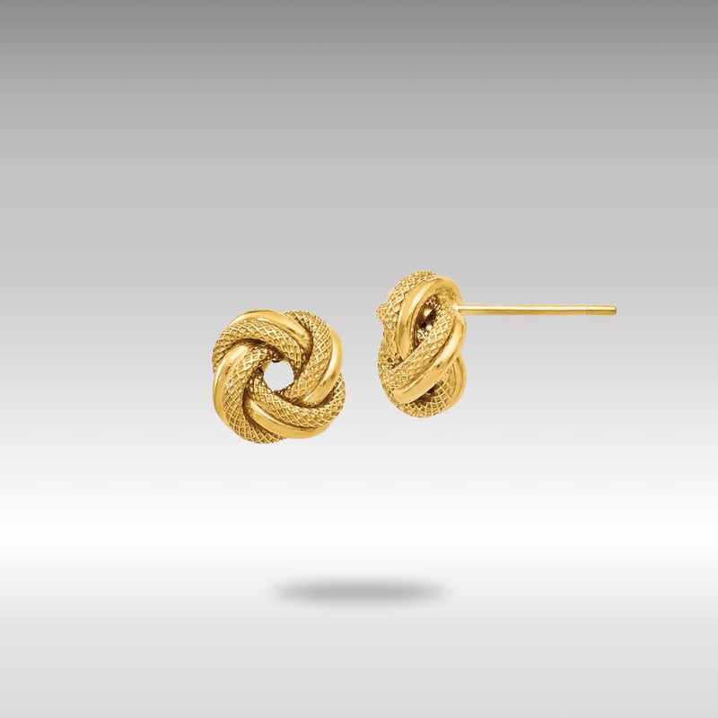 Gold Leslie’s 14K Polished D/C Love Knot Post Earrings – Model LE1098