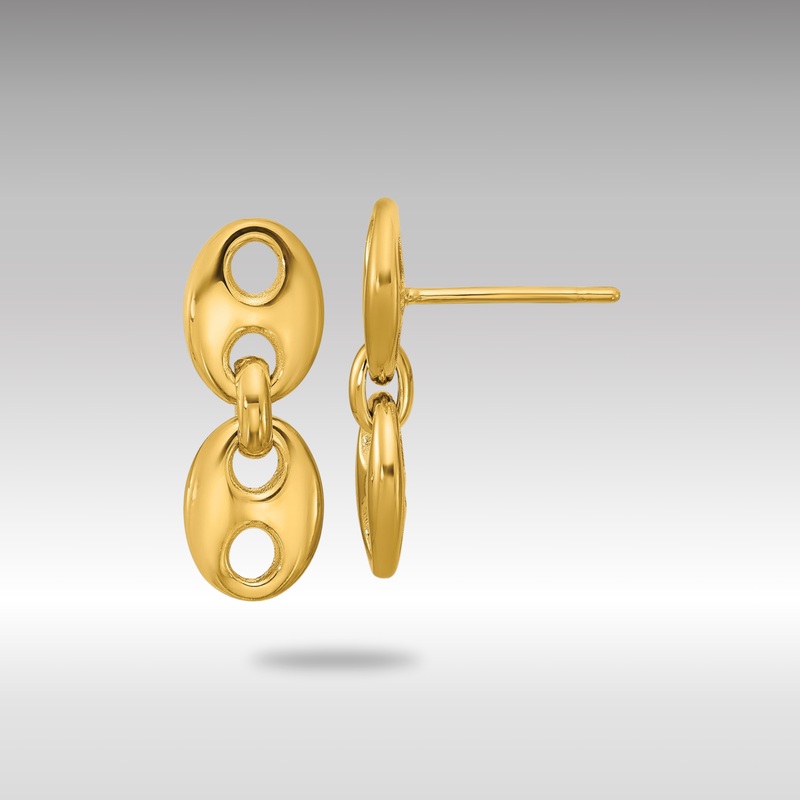 Gold Leslie’s 14K Polished Hollow Dangle post Earrings – Model LE2770