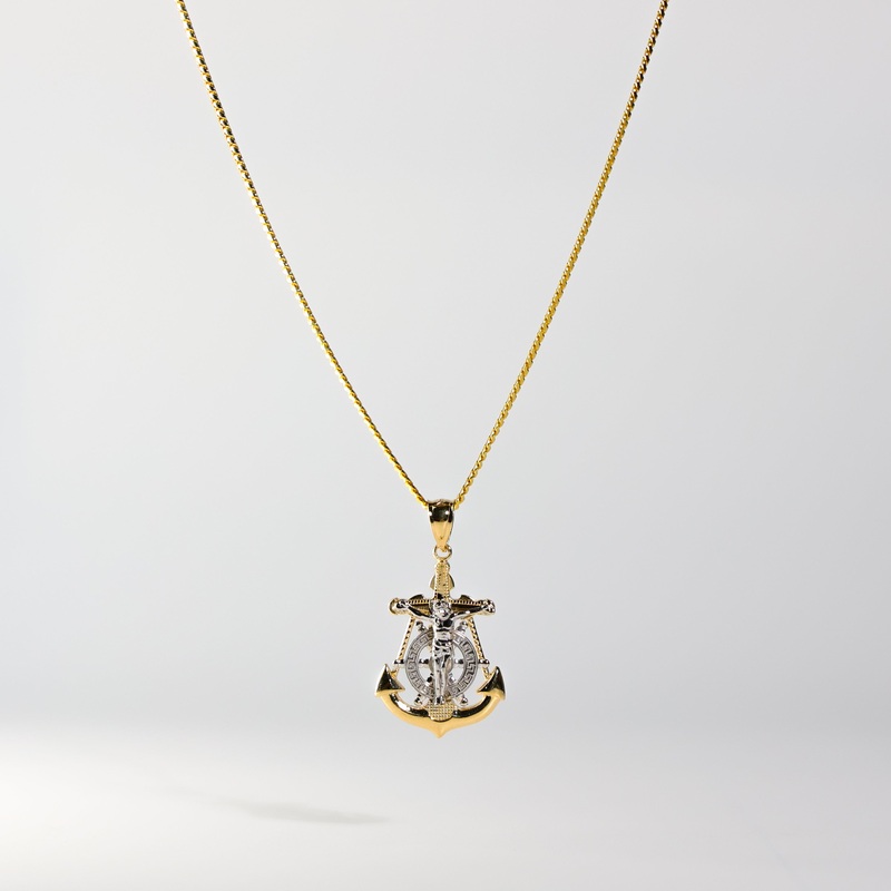 Gold Medium Crucifix Anchor Mariner Pendant – Model 0111