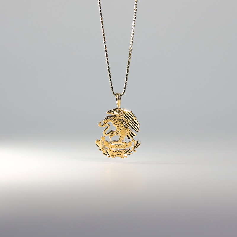 Gold Mexican Eagle Hunting Snake Pendant – Model 1602