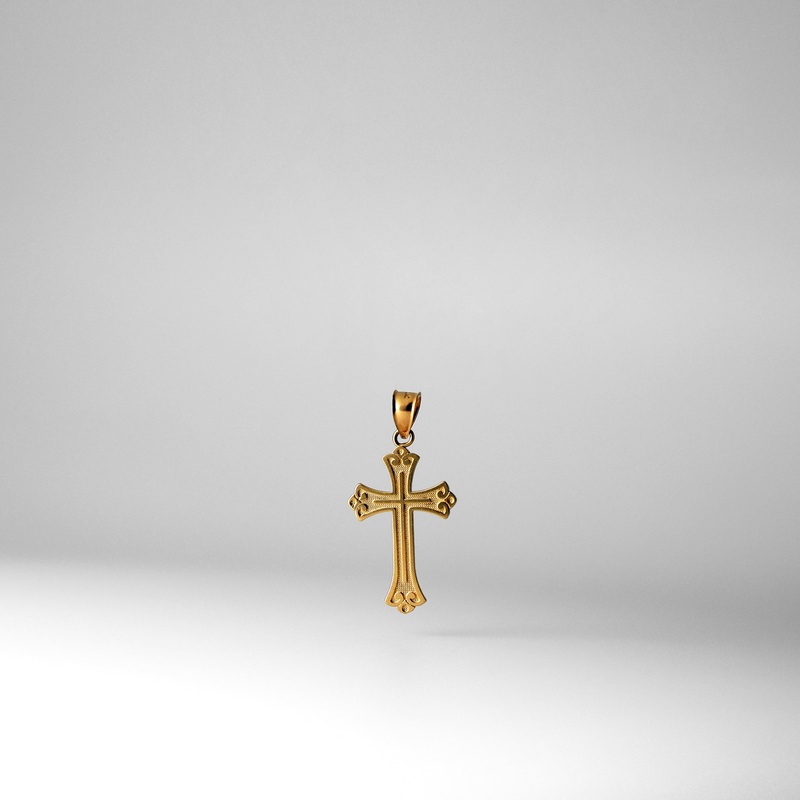 Gold Ornate Medium Cross Pendant – Model 0128