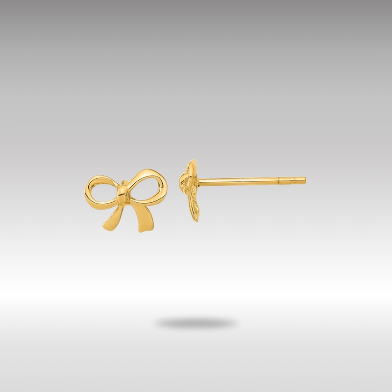 Gold Polished Bow Post Earrings – Model TF1271