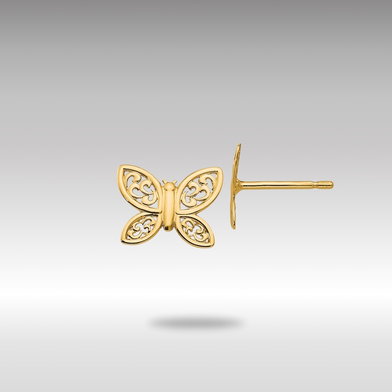 Gold Polished Butterfly Post Earrings – Model YE1754