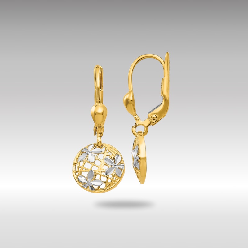 Gold Polished Diamond-cut Dangle Leverback Earrings – Model TH910