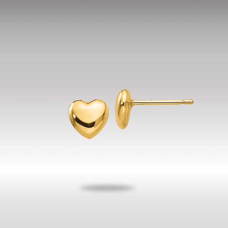 Gold Polished Heart Post Stud Earrings – Model YE300