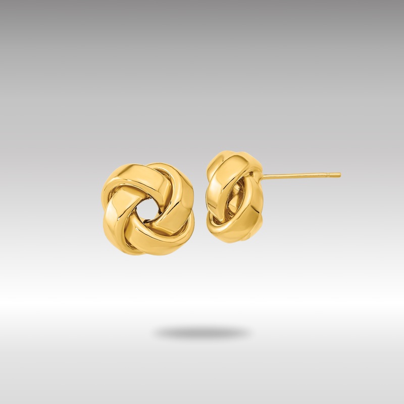Gold Polished Love Knot Post Earrings – Model TL1075