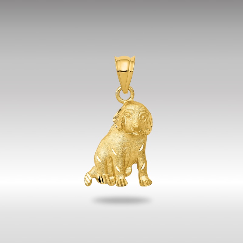 Gold Sitting Golden Retriever Dog Charm – Model C43