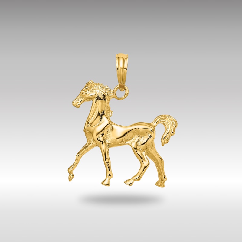 Gold Small 3D Horse Charm – Model K6512