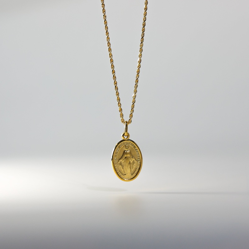 Gold Virgin Mary Plate Pendant – Model 2074