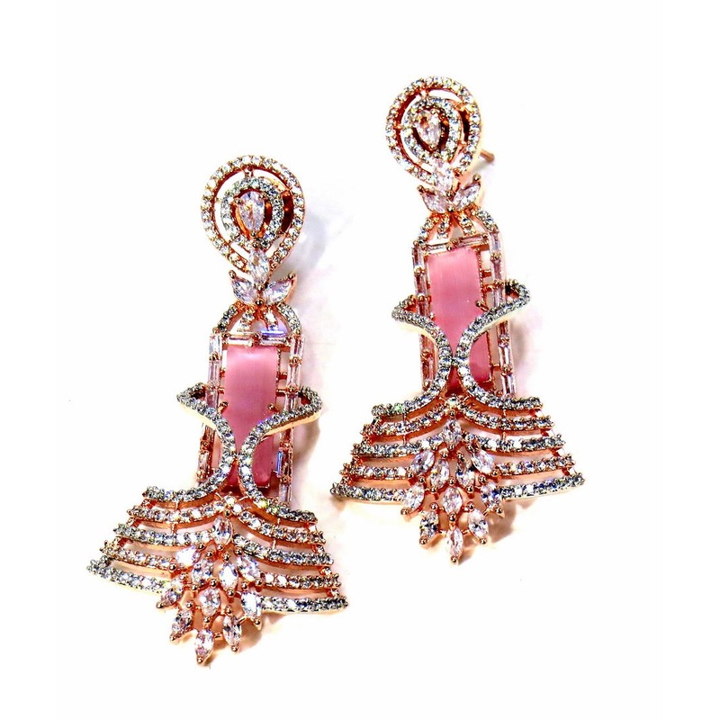 Jewelshingar Jewellery Gold Plated Diamond Earring For Women ( 61038EAD )