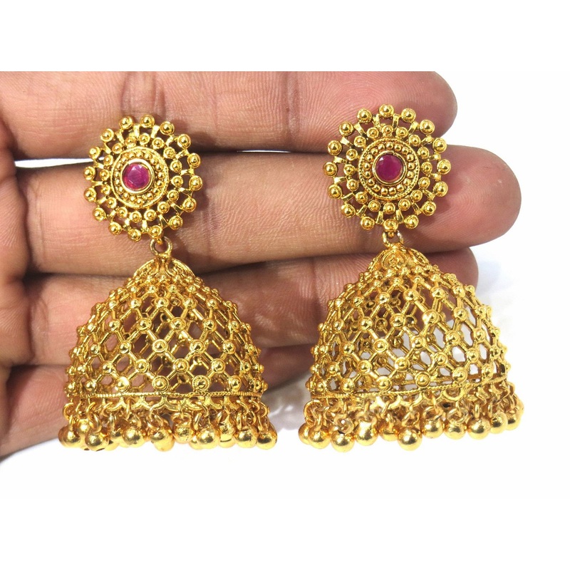 Jewelshingar Jewellery Gold Plated Diamond Jhumki For Women ( 61186PEJ )