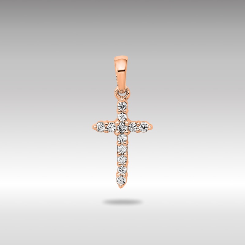 Rose Gold Polished Diamond Cross Pendant – Model PM4958-010-RA