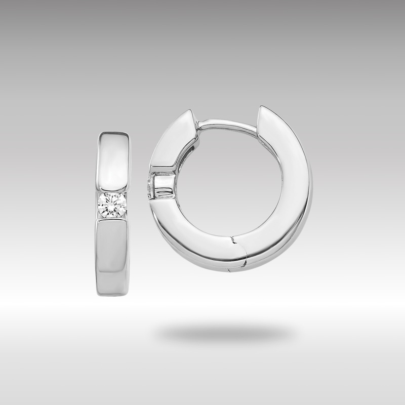 White Gold AA Diamond Hinged Hoop Earrings – Model EM5354-016-WA