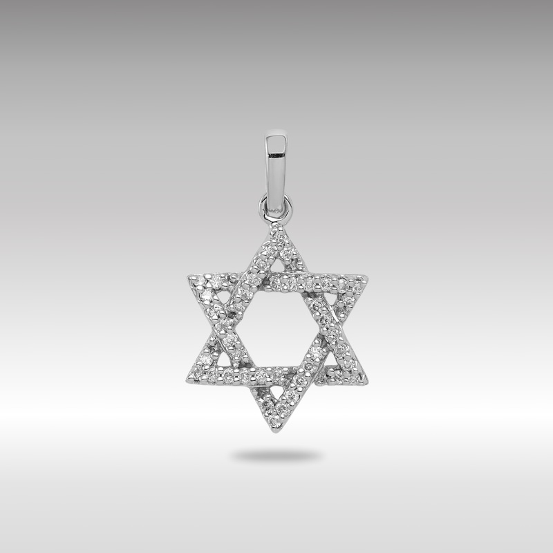 White Gold Diamond Small Star of David Pendant – Model XR1513