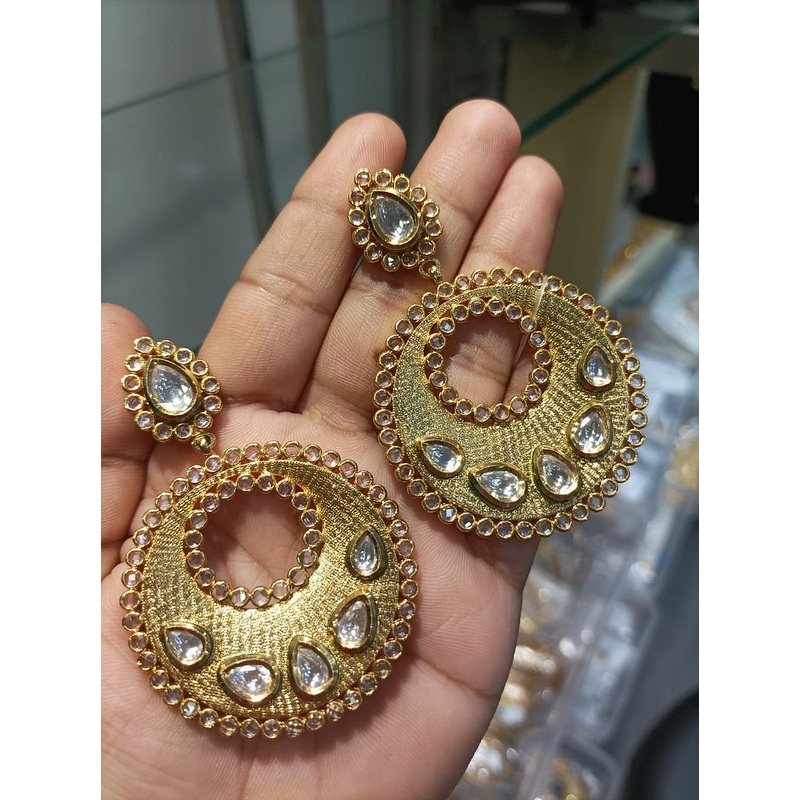 Fine Polki Kundan Earrings By  PKE80039